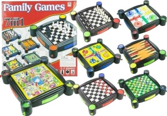 Lean Toys Brettspillsett 7-I-1 Med Sjakk Dam Og Backgammon Lean Toys Brettspillsett 7-I-1 Med Sjakk Dam Og Backgammon