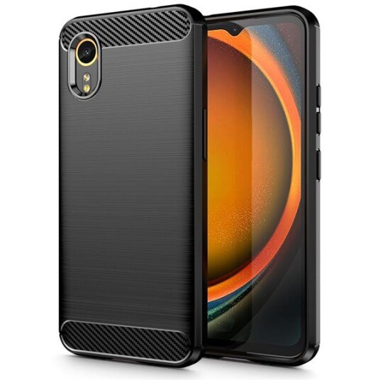 Tech-Protect Fleksibelt Plast Carbon Deksel for Samsung Galaxy Xcover 7 - Svart