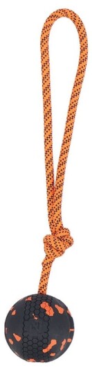 Non Stop Dogwear Dog Ball On Rope 60X60Mm Orange/Black 60X60 Mm Non Stop Dogwear Dog Ball On Rope 60X60Mm Orange/Black 60X60 Mm
