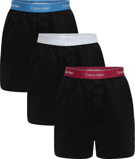 Calvin Klein Boxer Slim 3Pk BLACK BODIES W POSEIDON BLUE PLEIN S Calvin Klein Boxer Slim 3Pk BLACK BODIES W POSEIDON BLUE PLEIN S