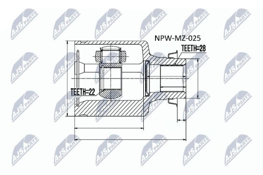 Nty Drivknute drivaksel NTY NPW MZ 025