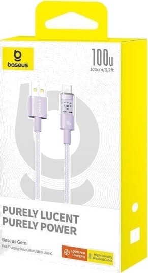 Usb-A Til Usb-C-Kabel Baseus Gem 100W 5A 1 M Lilla P10373002511-00