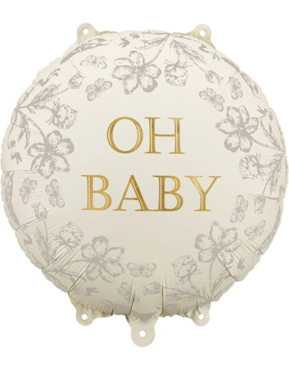 Partydeco Rund Folieballong Oh Baby 35 cm