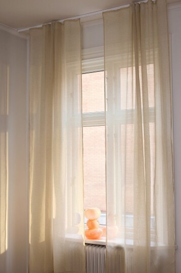 Jotex Gardin Med Lintekstur 2pakke lys beige LIZZIE 216722602220