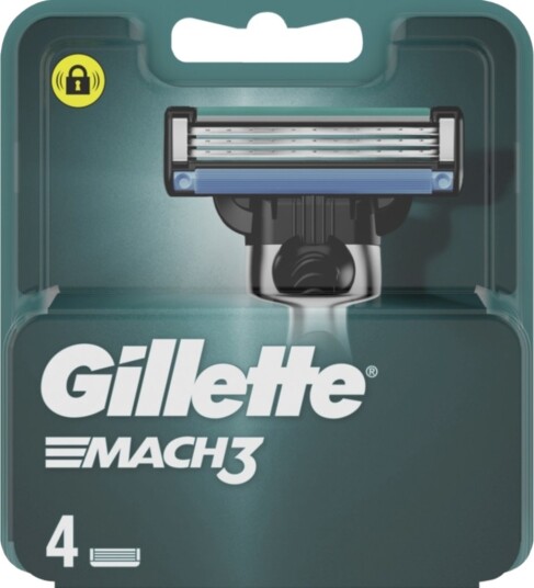 Gillette Mach3 barberblad, 4-pakning