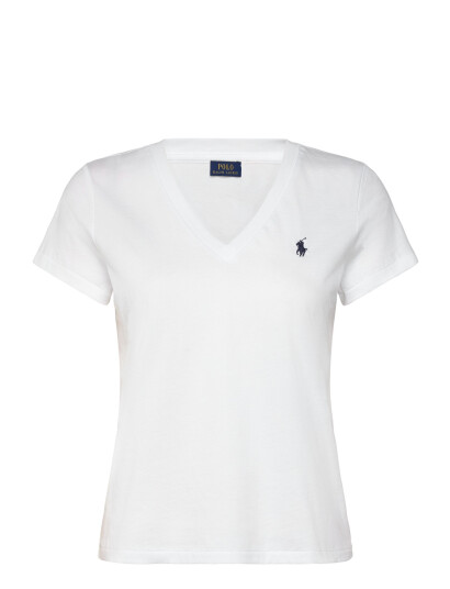 Polo Ralph Lauren Cotton Jersey V Neck Tee White M