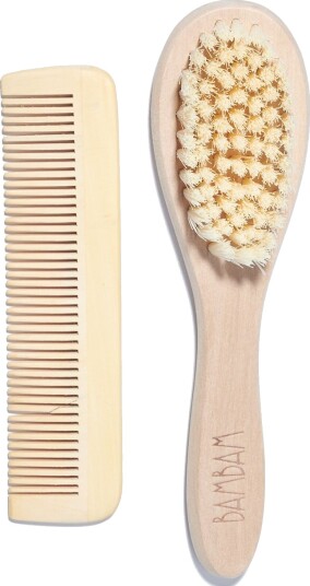 Bambam Bambam - Miljøvenlig Trækam Og Børste - Beige - ONE SIZE x 4
