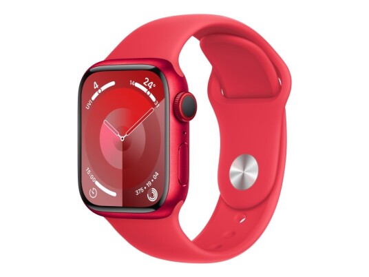 Apple Watch Series 9 (Gps + Cellular) - (Product) Red - 41 Mm - Rød Aluminium - Smartklokke Med Sportsbånd - Fluorelastomer - Rød - Båndbredde: M/L - 64 Gb - Wi-Fi, Bluetooth, Uwb, Lte - 4G - 32.1 G
