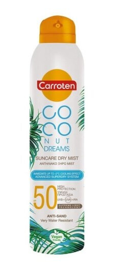 Carroten Dry Mist Solkrem SPF 50 Coconut Dreams 200 ml - UV-Beskyttelse Carroten Dry Mist Solkrem SPF 50 Coconut Dreams 200 ml - UV-Beskyttelse