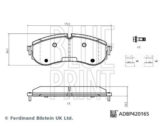 Bremseklosser BLUE PRINT ADBP420165 Bremseklosser BLUE PRINT ADBP420165