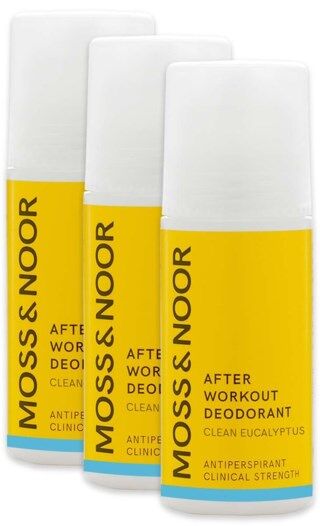 MOSS & NOOR After Workout Roll-On Deodorant Fresh Clean Eucalyptus 3stk