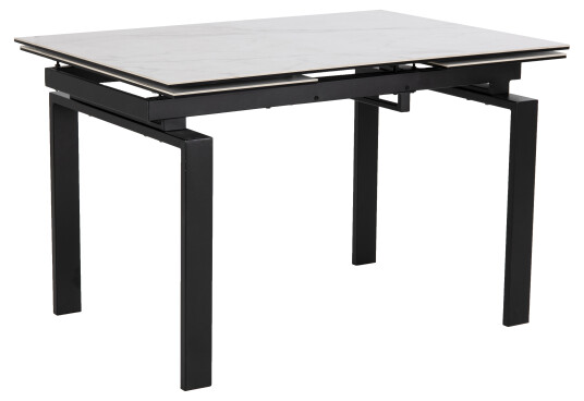 Hummar spisebord 120/200 cm inkl. 2 tilleggsplater hvit.
