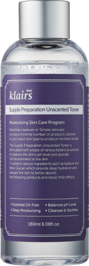 Klairs Supple Preparation Unscented Toner 180ml Klairs Supple Preparation Unscented Toner 180ml