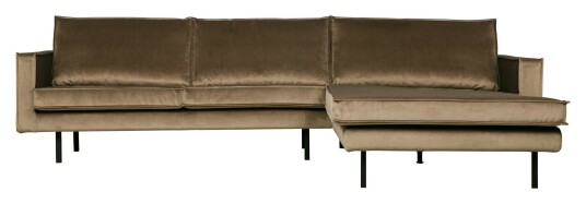 BePureHome Rodeo 3-seter. Sofa m/høyrevendt sjese - Taupe Velur