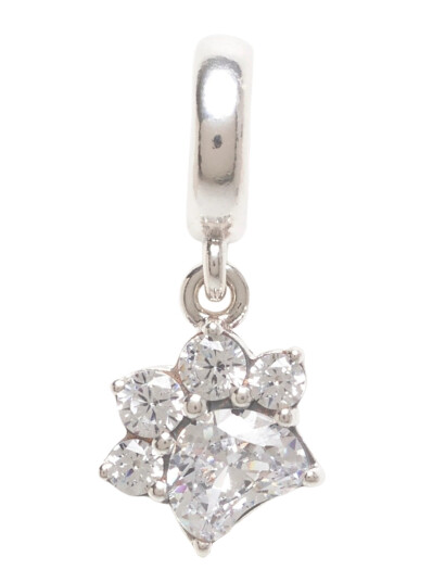 Pandora Paw Sterling Silver Dangle With Clear Cubic Zirconia Silver ONE SIZE Pandora Paw Sterling Silver Dangle With Clear Cubic Zirconia Silver ONE SIZE