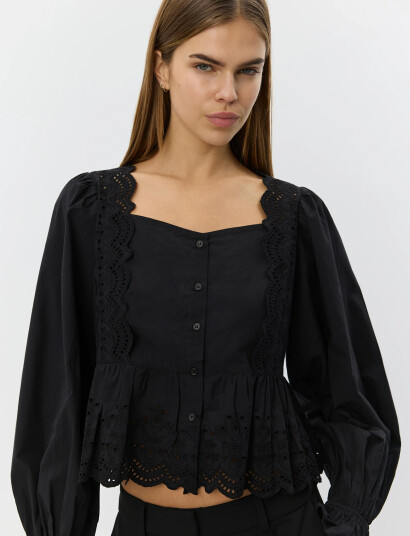 Sofie Schnoor Ariasw Broderie Anglaise Shirt Black 42 Sofie Schnoor Ariasw Broderie Anglaise Shirt Black 42