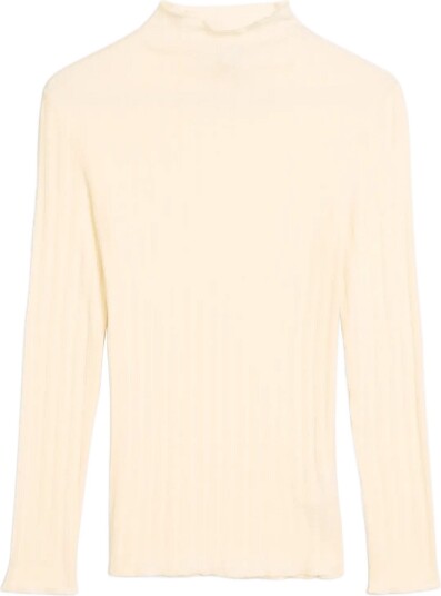 Marc O"Polo T Shirt Lsl Turtleneck Ruffles   WHITE BLUSH   XXL