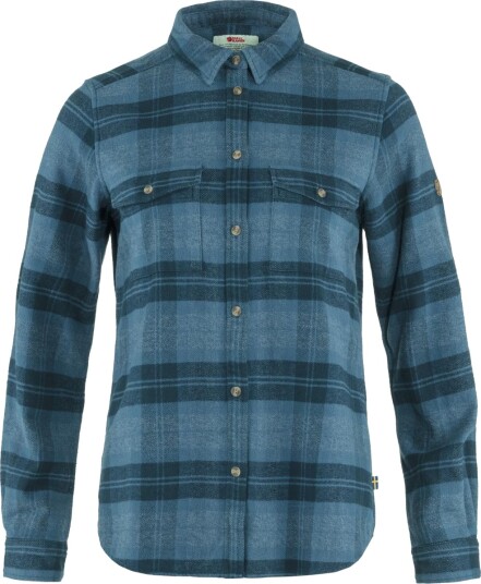 Fjellreven  ÖVik Heavy Flannel Shirt W Dame Skjorte, 534-555 Indigo Blue-Dark Navy, L