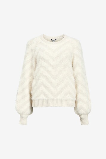 Object Pullover objHollow L/S RE Knit Pullover Hvit Object Pullover objHollow L/S RE Knit Pullover Hvit