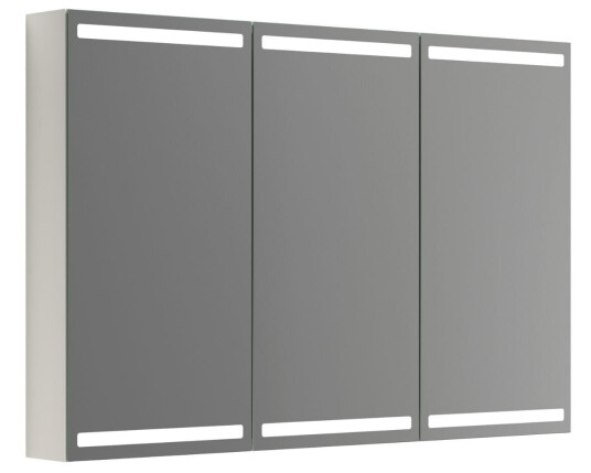 Dansani Level Speilskap med LED-lys 120x14,5x80 cm Hvit Matt Lakk