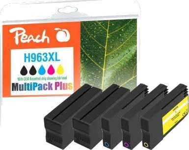 Peach Pi300-1032, Høyt (Xl) Utbytte, Sort, Cyan, Rosa, Gult, 58 Ml, 27 Ml, 5 Stykker, Multipakke