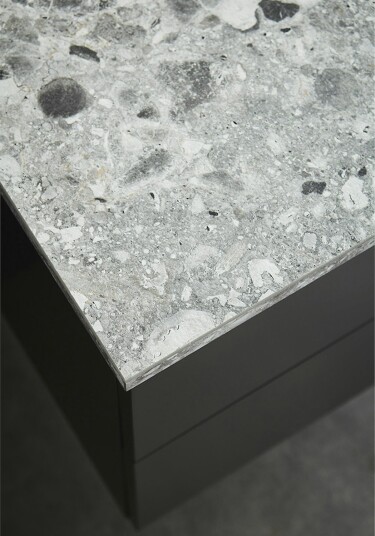 Hafa Benkeplate 1200 120x46,2 cm Uten hull Grå Terrazzo