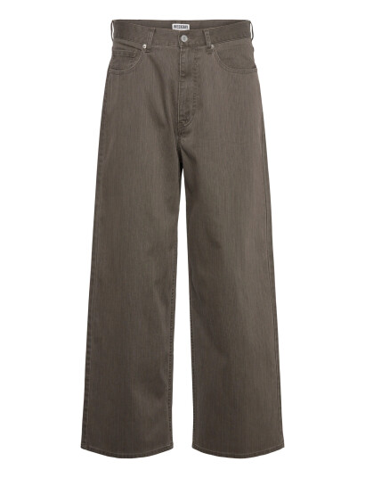 Weekday Astro Mid Rise Loose Baggy Leg Structured Trousers   Brown   46