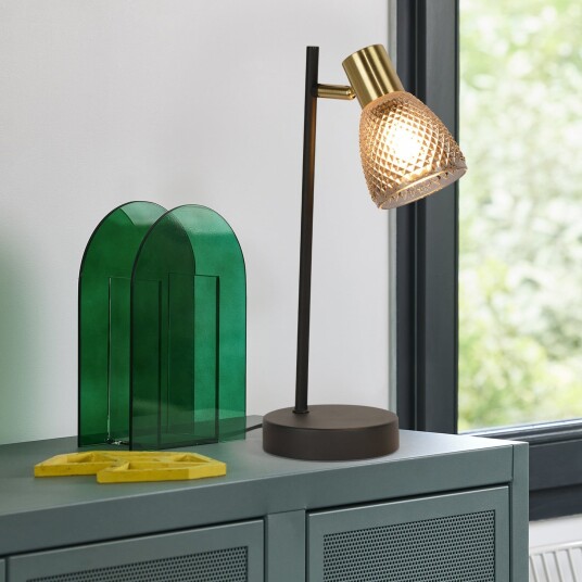 Giada bordlampe svart/røykgrå høyde 35 cm – COREP SAS   Stue   Metall   Med skjerm