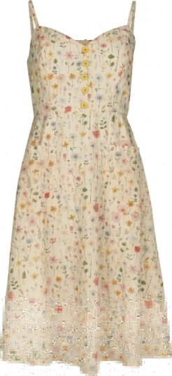 Voodoo Vixen Middellang kjole Flower Print Sun Kjole XS til 4XL Damer flerfarget