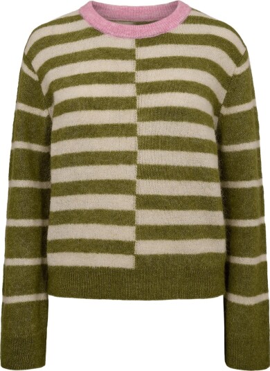 Nümph Nuriette Block Stripe Pullover Green M
