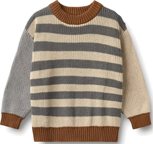 Wheat Knit Jumper L/S Rasmus FLINT STRIPE 140