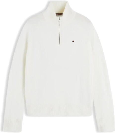 Tommy Hilfiger Soft Wool Jersey Reg Zip Swt IVORY PETAL S