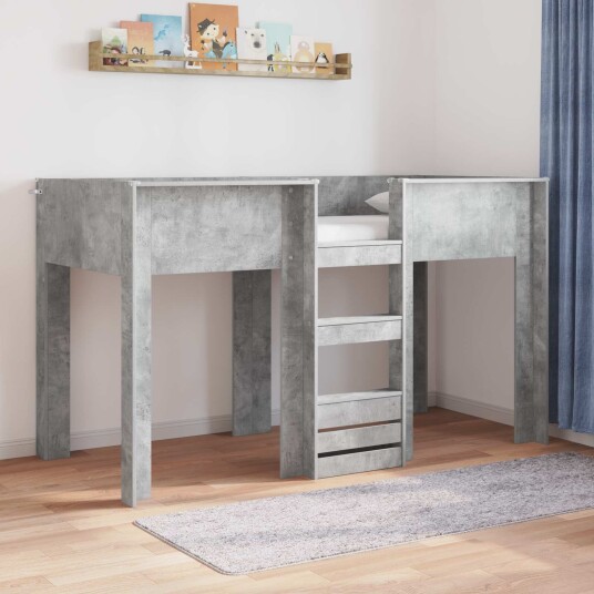 Køyeseng for Barn Betonggrå 75 x 190 cm Konstruert tre Køyeseng for Barn Betonggrå 75 x 190 cm Konstruert tre