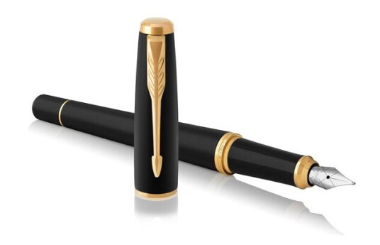 Parker Urban Fountain Pen | Muted Black with Gold Trim | Fine Nib with Blue Ink | Gift Box Parker Urban Fountain Pen | Muted Black with Gold Trim | Fine Nib with Blue Ink | Gift Box