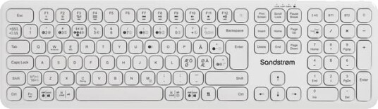 Sandstrøm Dual Mode trådløst tastatur (hvit)