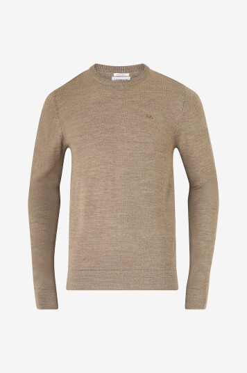 Lindbergh Pullover Merino Knit O neck Brun