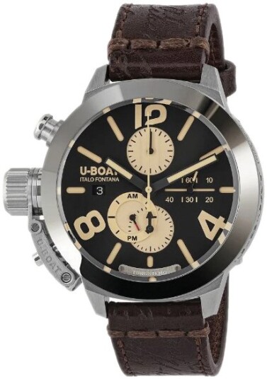 U Boat Herreklokke 9567 Classico Sort/Lær Ø45 mm