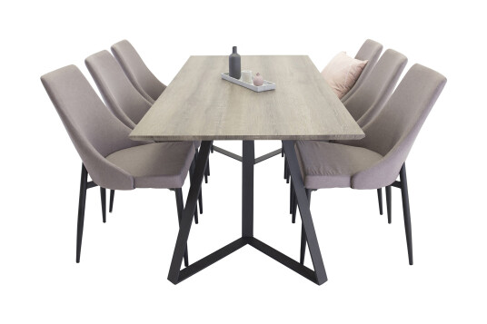 Venture Home Spisegruppe Granville med 4 Abran Stol Svart