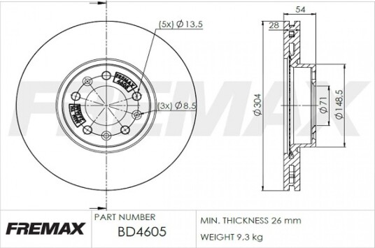Bremseskive FREMAX BD-4605