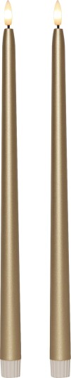 Star Trading LED Antikklys Lenge Metallic Gull 2-pakning 060-33
