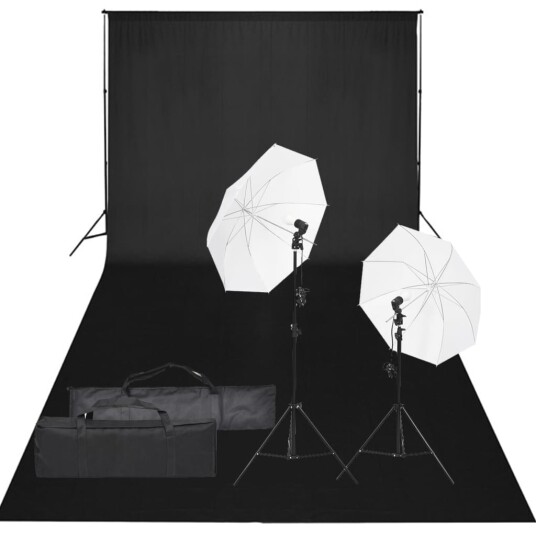 vidaXL Fotostudiosett med lyssett og bakgrunn vidaXL Fotostudiosett med lyssett og bakgrunn