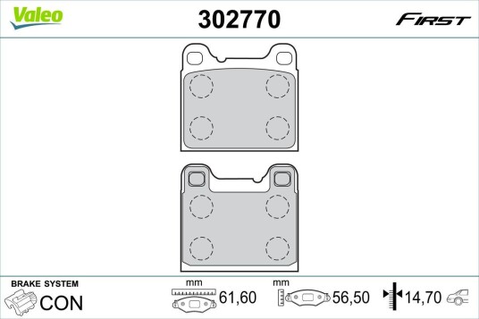 Bremseklosser VALEO 302770