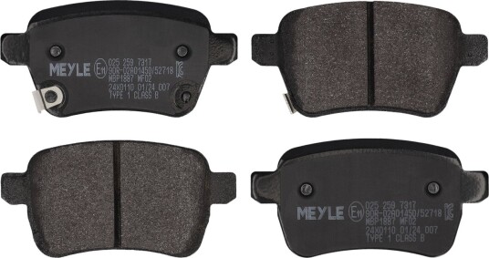 Bremseklosser MEYLE 025 259 7317 Bremseklosser MEYLE 025 259 7317