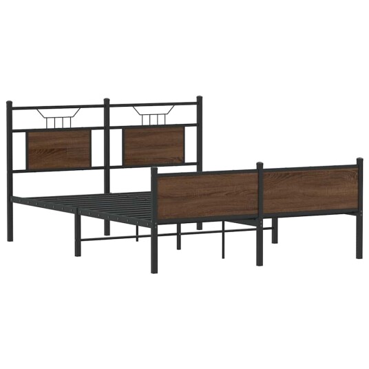 Sengeramme uten madrass brun eik 137x190 cm konstruert tre 4107033 Sengeramme uten madrass brun eik 137x190 cm konstruert tre 4107033