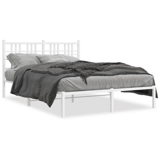 Sengeramme i metall med hodegavl hvit 120x190 cm 8721012373341