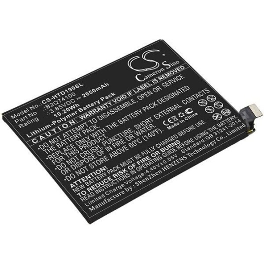 HTC Batteri (2650 mAh 3.85 V, Sort) passende til HTC Desire 19S HTC Batteri (2650 mAh 3.85 V, Sort) passende til HTC Desire 19S