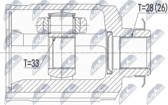 Nty Drivknute drivaksel NTY NPW HY 544