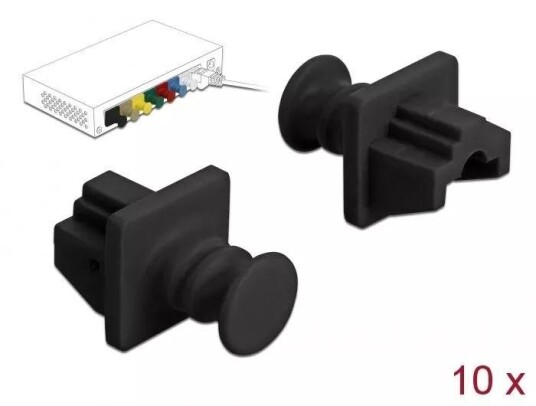 Delock Støvdeksel til RJ45-kontakt - Pakke med 10 stk - Svart