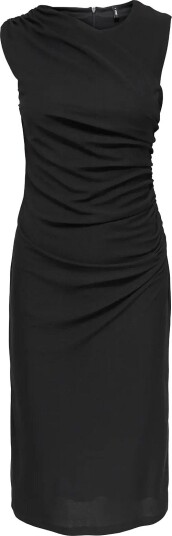 ONLY Onlamber S/L Ruching Midi Dress Cs Jrs BLACK XS