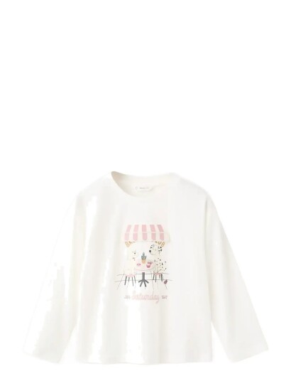 Mango 100% Cotton Printed T Shirt Cream 2 3 Mango 100% Cotton Printed T Shirt Cream 2 3